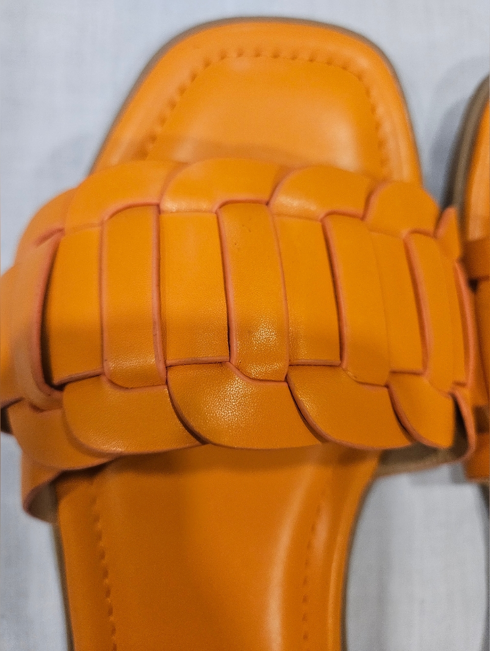 Size 10.5 Torrid Bright Orange Braided Slide Sandals - NWOT - Picture 3 of 5